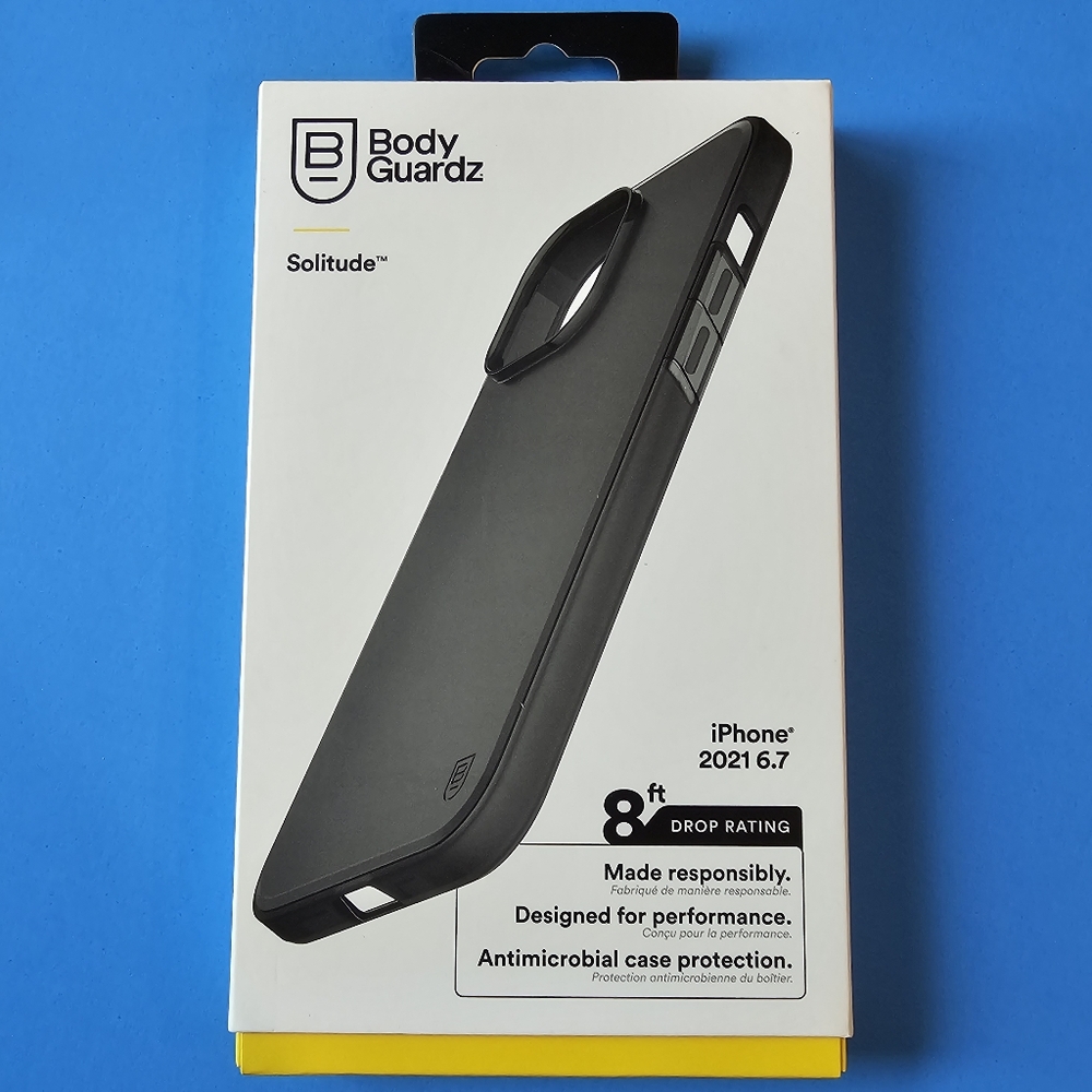 iPhone 13 Pro Max - BodyGuardz Solitude Series Case (CLEAR BLACK)